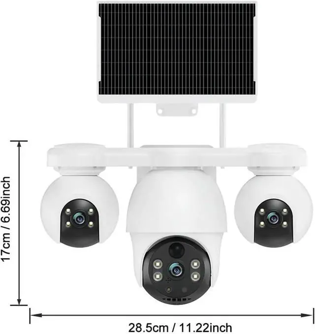 Alt view image 7 of 7 - 8MP Three Lens 4G Solar Security Camera
