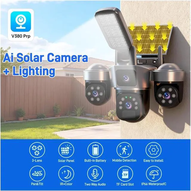 Alt view image 3 of 7 - 2K PTZ Solar Outdoor WiFi Security Camera
