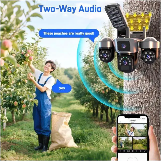 Alt view image 7 of 7 - 2K PTZ Solar Outdoor WiFi Security Camera
