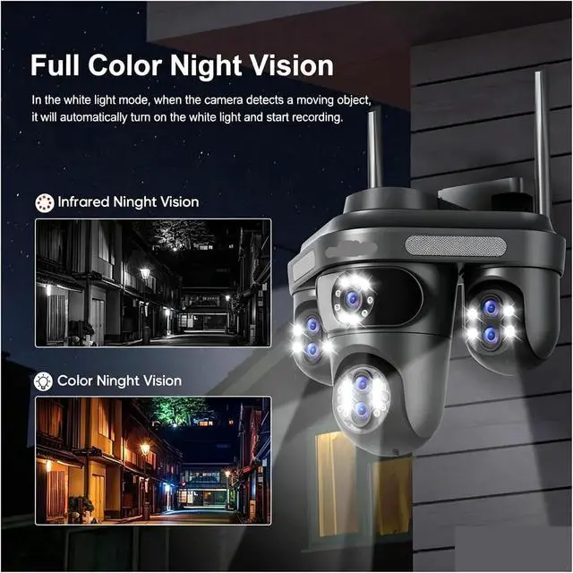 Alt view image 2 of 7 - 35MP 7 Lens 4 Screens WiFi Outdoor PTZ Security IP Camera