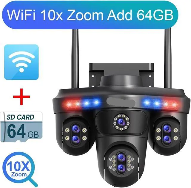 Alt view image 7 of 7 - 35MP 7 Lens 4 Screens WiFi Outdoor PTZ Security IP Camera