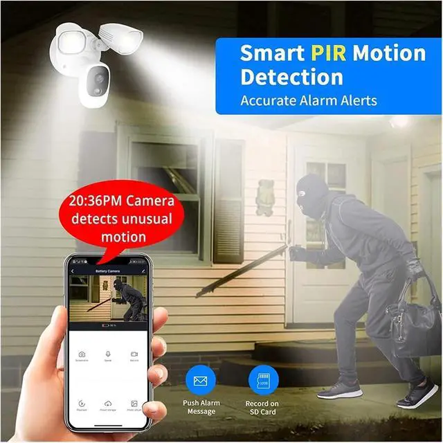 Alt view image 2 of 6 - 1080P WiFi Solar Battery Outdoor Security Surveillance Camera