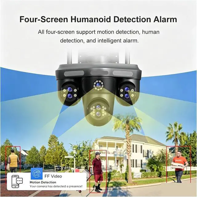 Alt view image 6 of 7 - 35MP 7 Lens 4 Screens WiFi Outdoor PTZ Security IP Camera