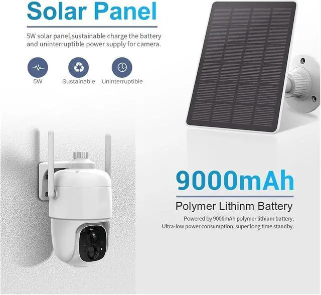 Alt view image 3 of 6 - 3MP Solar WiFi Wireless PTZ Dome Security IP Camera