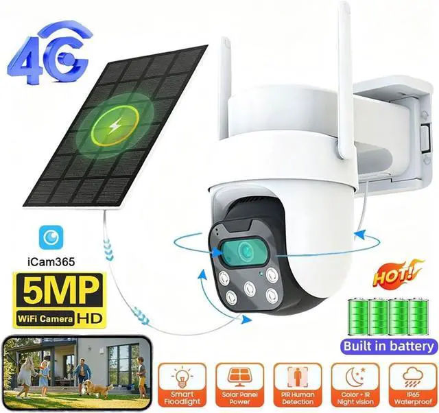 Alt view image 3 of 7 - 5MP 4G Solar PTZ Outdoor Security Camera