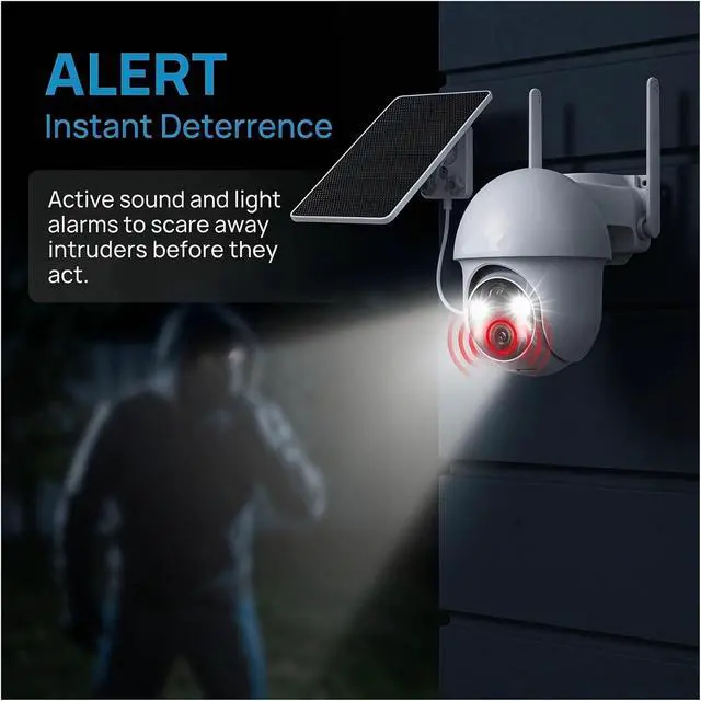 Alt view image 6 of 6 - 5MP WiFi Solar PTZ Outdoor Security Camera
