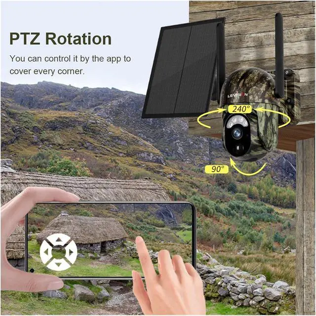 Alt view image 4 of 7 - 4G Solar Powered Outdoor Surveillance Cam, WiFi Cellular Security Device with Color Night Vision & Smart Detection(WiFi Version 128GB)