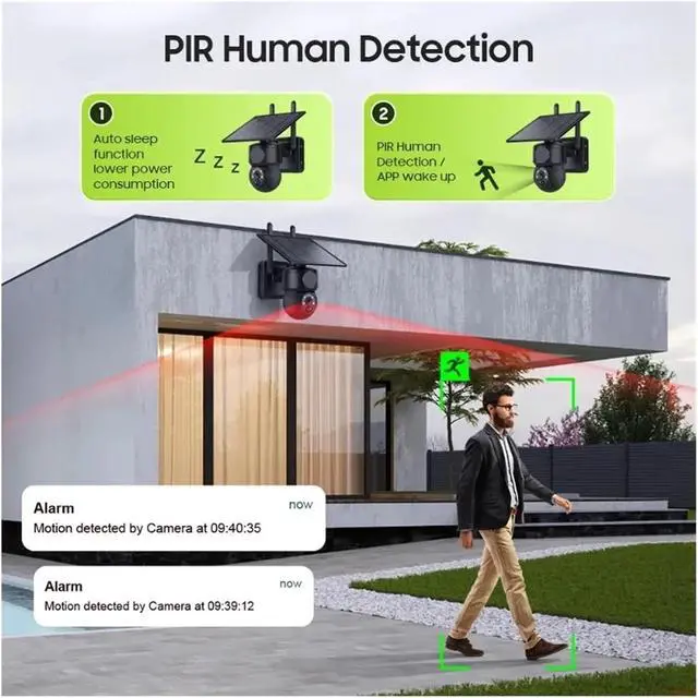 Alt view image 3 of 6 - 5MP Solar WiFi Wireless PTZ Outdoor Security IP Camera