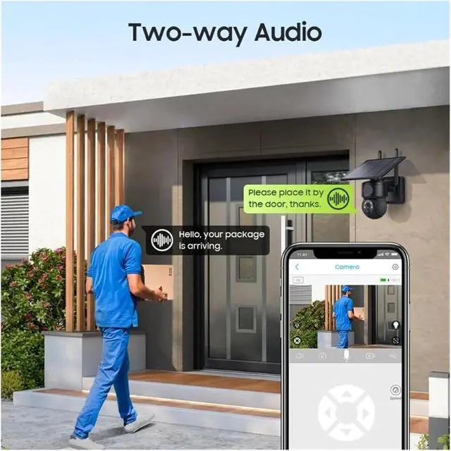 Alt view image 5 of 6 - 5MP Solar WiFi Wireless PTZ Outdoor Security IP Camera