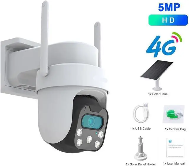 Alt view image 2 of 7 - 4G Solar Battery Outdoor PTZ Security IP Camera