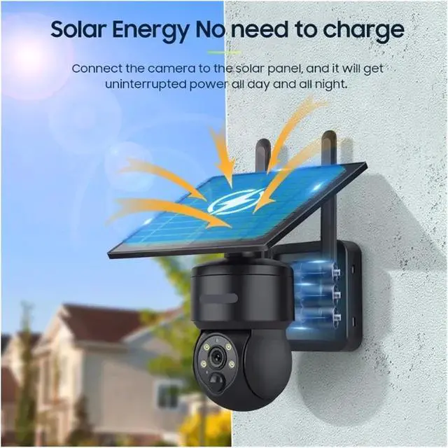Alt view image 6 of 6 - 5MP Solar WiFi Wireless PTZ Outdoor Security IP Camera