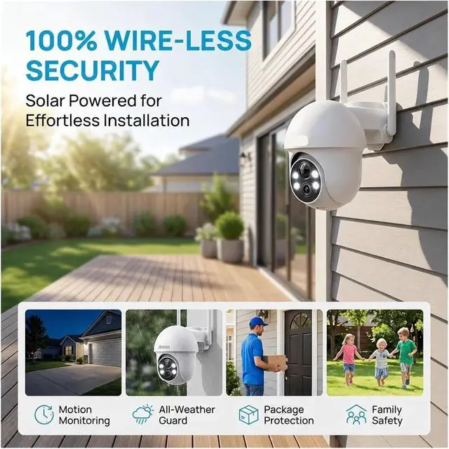 Alt view image 3 of 6 - 5MP Solar WiFi 360° Rotation Outdoor Security Camera