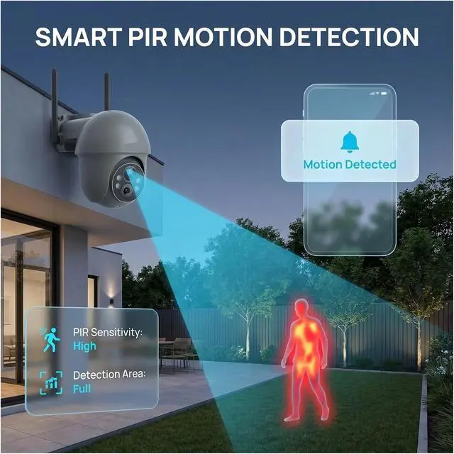 Alt view image 4 of 6 - 5MP Solar WiFi Floodlight Outdoor Wireless Security Camera