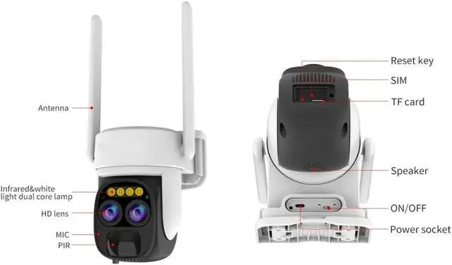 Alt view image 5 of 6 - 4G WiFi Solar Dual Lens Dome Security IP Camera