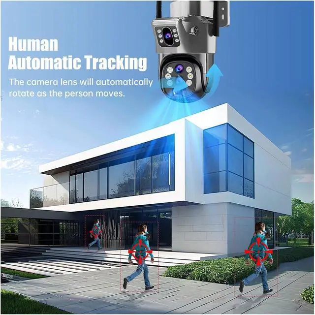 Alt view image 7 of 7 - 12MP Three Lens 4G Solar PTZ Security Camera