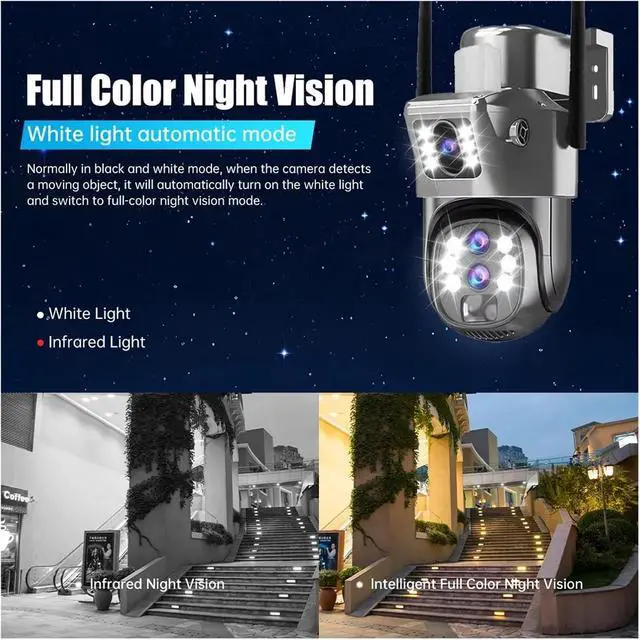 Alt view image 7 of 7 - 12MP Three Lens 4G Solar PTZ Security Camera