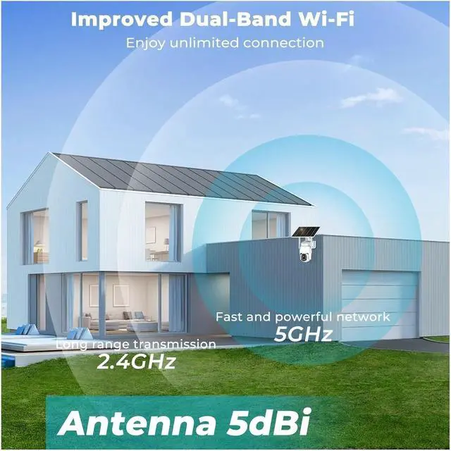 Alt view image 5 of 7 - Solar WiFi PTZ Outdoor Wireless Security IP Camera