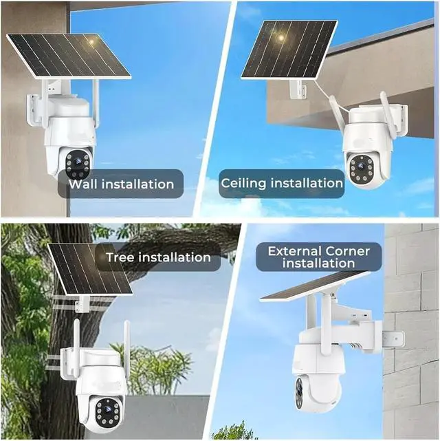 Alt view image 6 of 7 - Solar WiFi PTZ Outdoor Wireless Security IP Camera