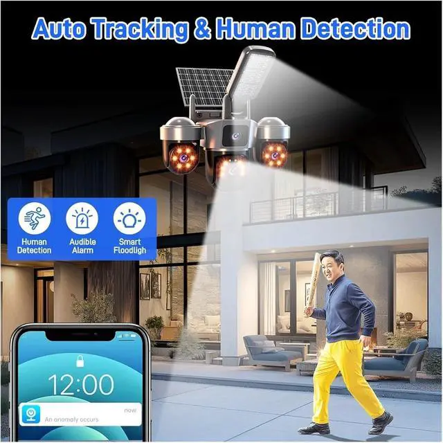 Alt view image 7 of 7 - V380 15MP 8K Solar WiFi Outdoor Surveillance Camera
