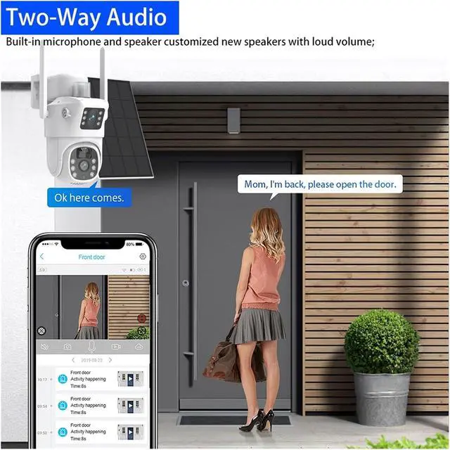 Alt view image 2 of 6 - 8MP 4K Dual Lens Solar PTZ Outdoor Security IP Camera