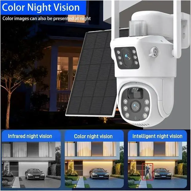 Alt view image 3 of 6 - 8MP 4K Dual Lens Solar PTZ Outdoor Security IP Camera