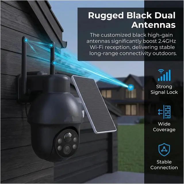 Alt view image 4 of 6 - 1920P WiFi Solar Outdoor Security Camera