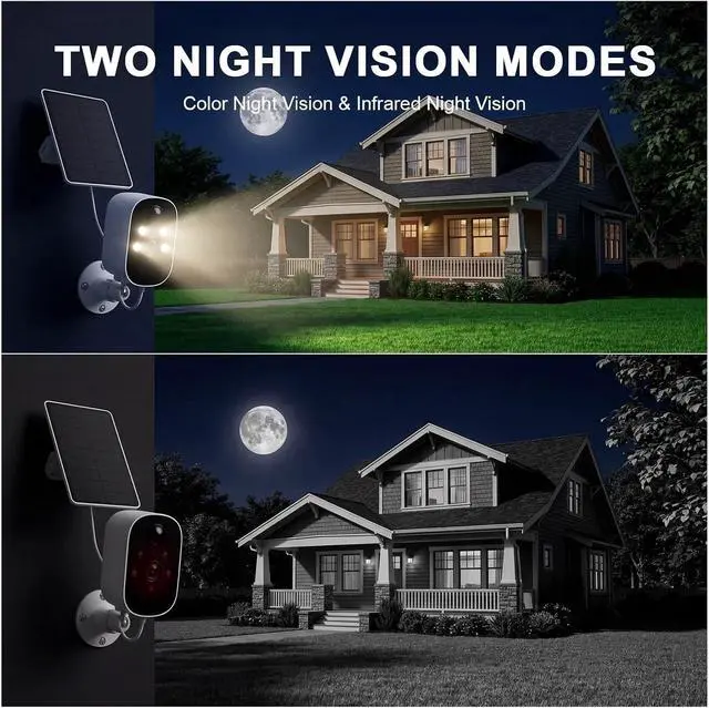 Alt view image 5 of 7 - 2K Solar Powered Outdoor Security Camera, 2.4G WiFi IP CCTV Camera with AI Human Detection, Waterproof & Night Vision Rechargeable Battery Surveillance Cam(100-240V AU Plug)
