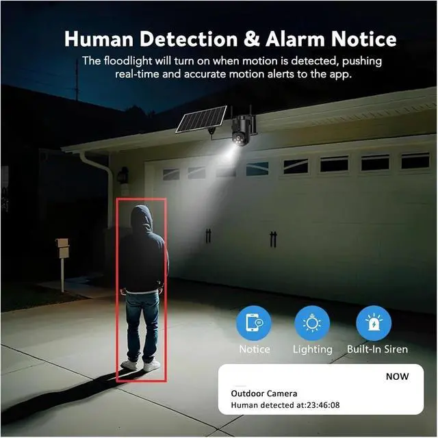 Alt view image 6 of 7 - Solar Battery WiFi PTZ Outdoor Wireless CCTV Security Camera