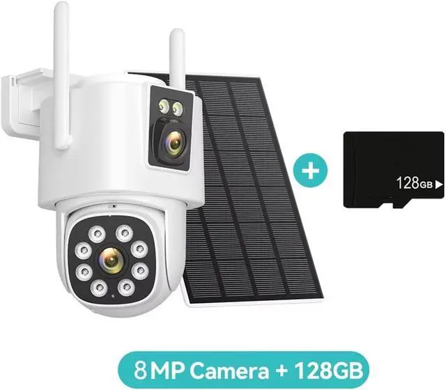 Alt view image 2 of 7 - 8MP 4G LTE Dual Lens Solar Outdoor Security Camera