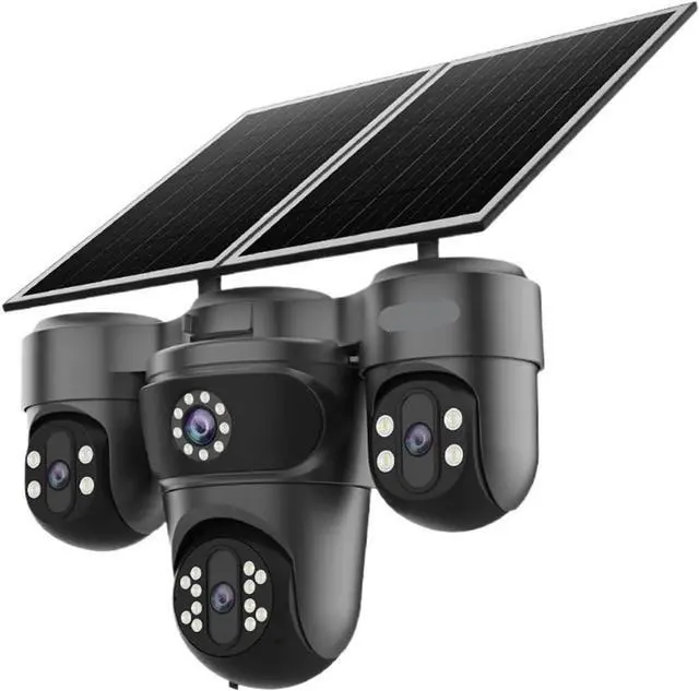 Main image of 20MP 4G AOV Solar Outdoor CCTV Camera Three PTZ Four Screens Surveillance Camera
