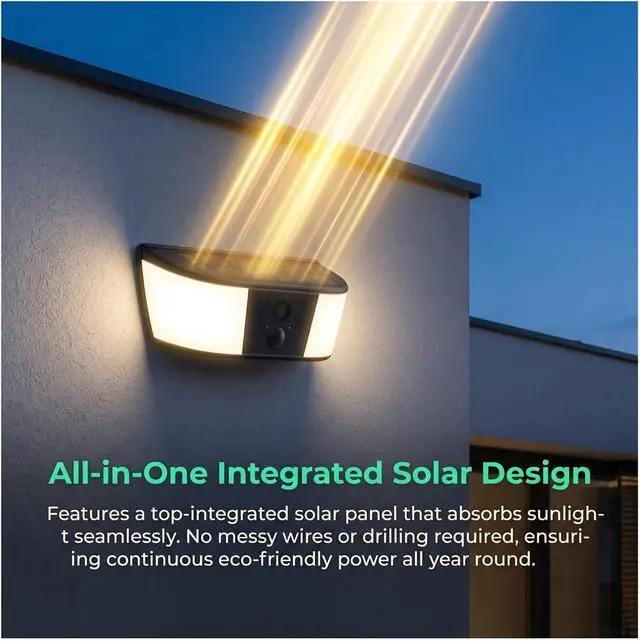 Alt view image 2 of 6 - 2K WiFi Solar Outdoor Floodlight Security Camera