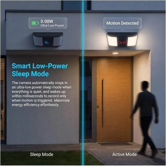 Alt view image 4 of 6 - 2K WiFi Solar Outdoor Floodlight Security Camera