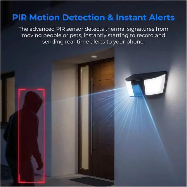 Alt view image 5 of 6 - 2K WiFi Solar Outdoor Floodlight Security Camera