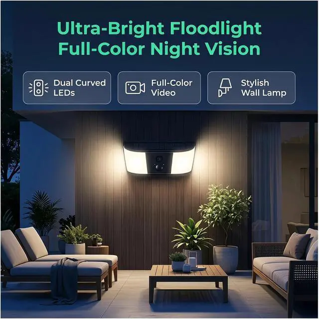 Alt view image 3 of 6 - 2K WiFi Solar Outdoor Floodlight Security Camera