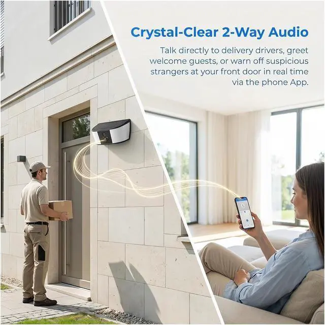 Alt view image 6 of 6 - 2K WiFi Solar Outdoor Floodlight Security Camera