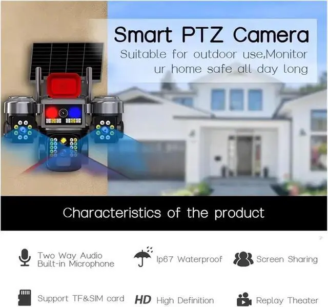 Alt view image 4 of 7 - V380 Solar WiFi Outdoor IP Security Camera