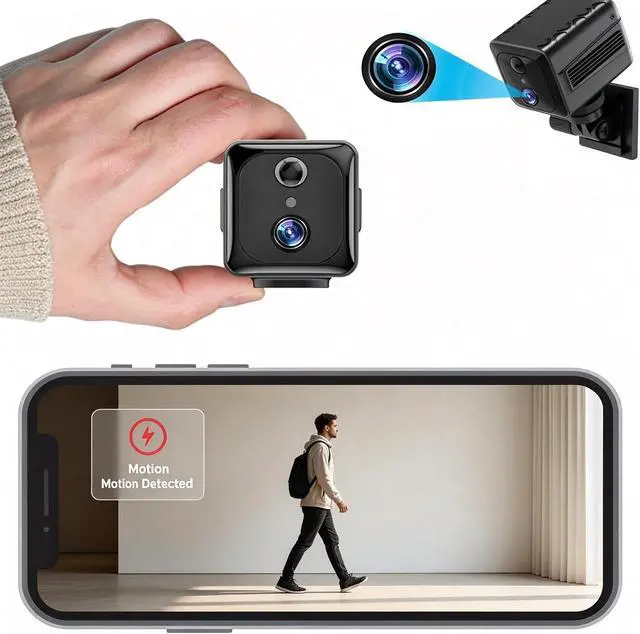 Alt view image 5 of 7 - WiFi Spy Hidden Camera Wireless 4K Small Nanny Cam Indoor Security Video Camera with 120 Days Standby Battery Life Phone APP Motion Detection Night for Home use