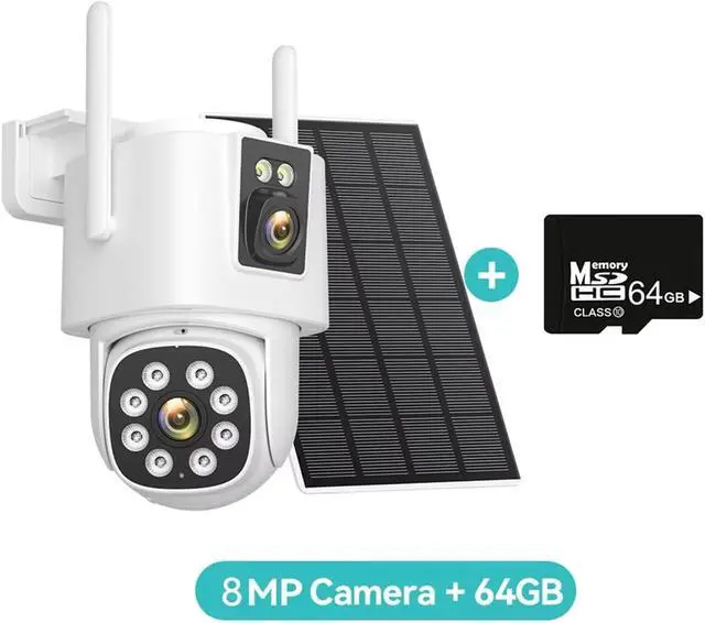 Alt view image 2 of 7 - 8MP 4G Dual Lens Solar Outdoor Security Surveillance IP Camera
