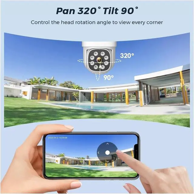 Alt view image 6 of 7 - 8MP 4G Dual Lens Solar Outdoor Security Surveillance IP Camera