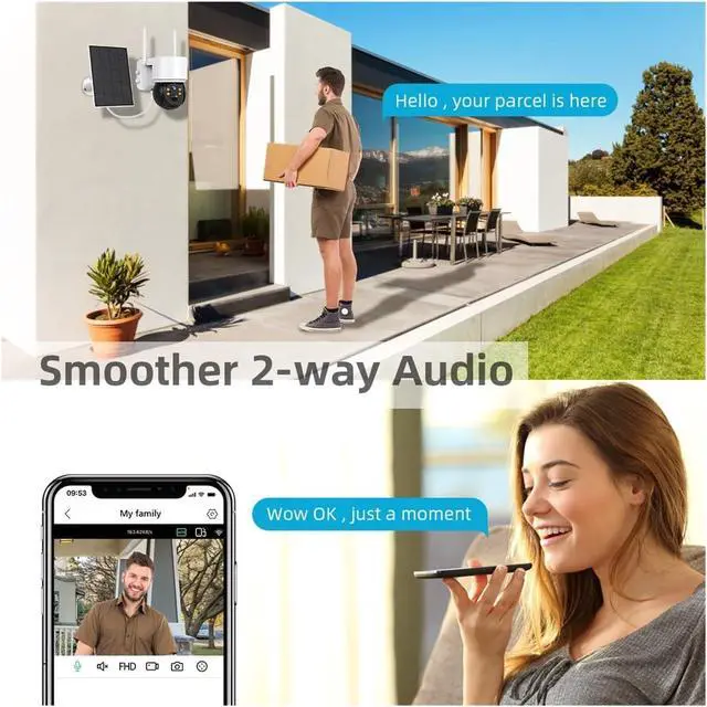 Alt view image 5 of 6 - 360 PTZ Solar WiFi Battery Outdoor Security IP Camera