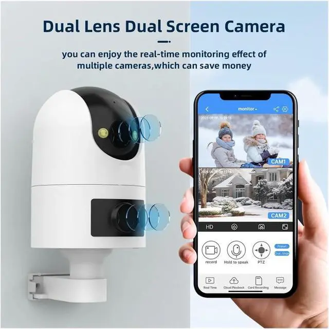 Alt view image 3 of 6 - 8MP Dual Lens WiFi Outdoor PTZ Security IP Camera
