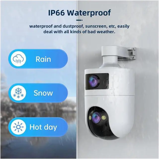 Alt view image 6 of 6 - 8MP Dual Lens WiFi Outdoor PTZ Security IP Camera