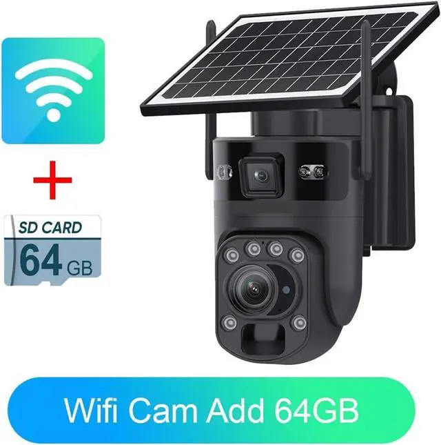 Alt view image 2 of 7 - 4K Dual Screen Solar PTZ Outdoor Security Surveillance Camera
