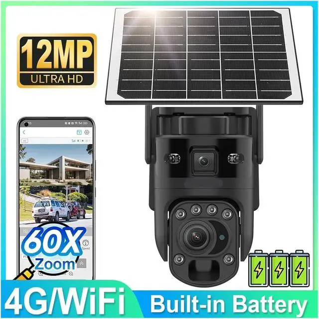 Alt view image 3 of 7 - 4K Dual Screen Solar PTZ Outdoor Security Surveillance Camera