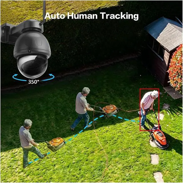 Alt view image 7 of 7 - AOV WiFi Solar PTZ Outdoor Security Camera 2K 3MP Metal Housing Cam