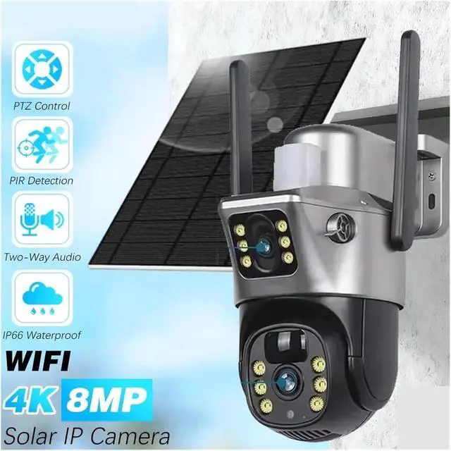 Alt view image 2 of 7 - Solar PTZ WiFi Outdoor CCTV Home Security Surveillance Camera