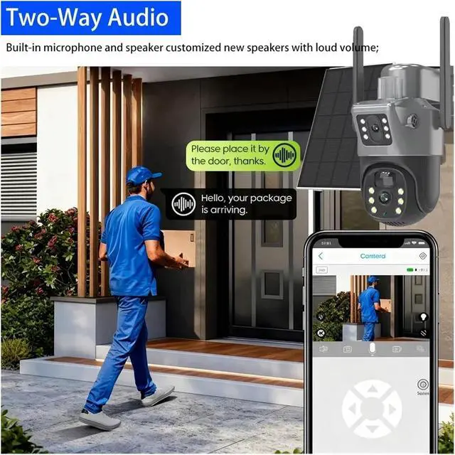 Alt view image 4 of 7 - Solar PTZ WiFi Outdoor CCTV Home Security Surveillance Camera
