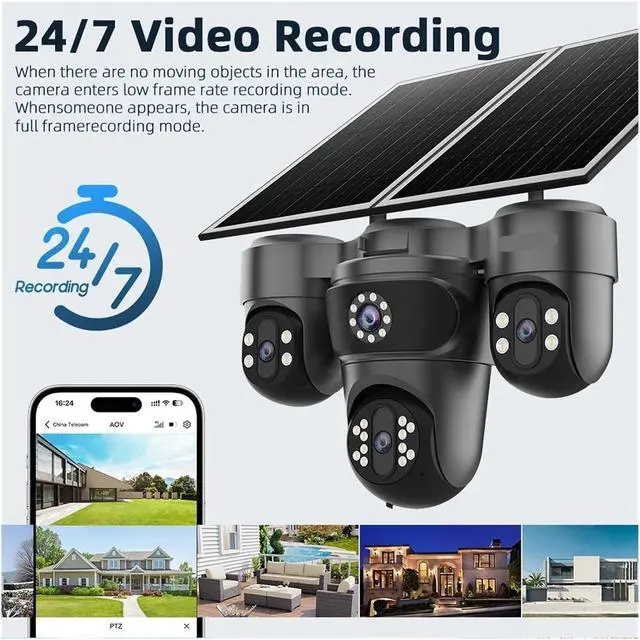 Alt view image 6 of 7 - 20MP 4G AOV Solar PTZ Security CCTV Camera