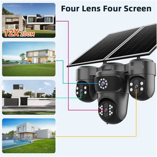 Alt view image 4 of 7 - 20MP 4G AOV Solar PTZ Security CCTV Camera