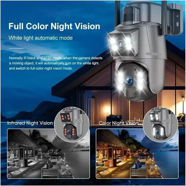 Alt view image 7 of 7 - 8MP 4G Solar Outdoor Security Camera Dual Screen WiFi CCTV Camera